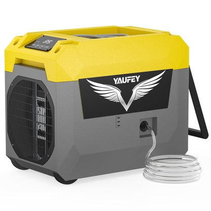 Yaufey 150 Pints Commercial Dehumidifier with Pump for Basement, Crawl Space & Water Damage Restoration，Large Dehumidifier up to 7000 Sq.Ft for Industry - 5-Year Quality Coverage