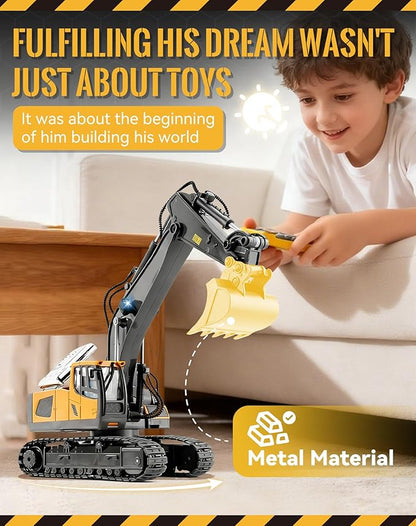 Construction Rc Set of 4 2.4ghz Remote Control Excavator 360° Rotation Lights and Sounds Command The Site Conquer The Dirt Collaborative Experience Alloy Material (1Pc-C)