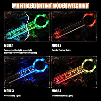 Upgraded Flying Sword RC Drone with Colorful LED Lights ABS Metal Remote Control Airplane with Hand Gesture &amp Smart Watch Control 3 Speed Modes &amp Stunt Drone for Kids Adults Upgraded Gold