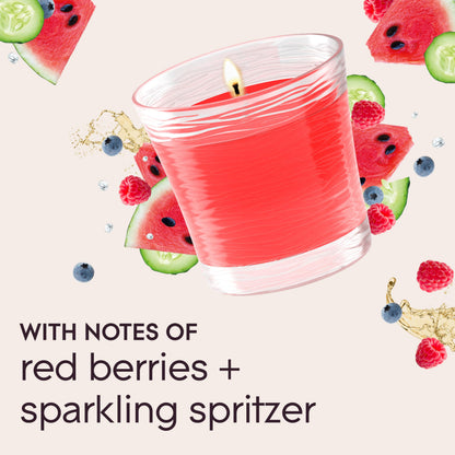 Glade 1-Wick 2in1 Scented Candle Jar, Bubbly Berry Splash & Watermelon Refresher, Air Freshener Infused with Essential Oils, 4.08 Oz, 2 Count