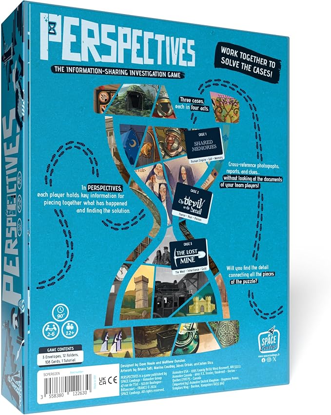 Perspectives (Blue Box) - Mystery Game Cooperative Storytelling Game Collaborative Detective Game for Kids &amp Adults Ages 12+ 2-6 Players 90 Minute Playtime Made by Space Cowboys