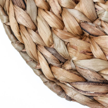 Wicker Round Woven Hyacinth Placemats by Trademark Innovations (Set of 4), Natural, 12" Diameter