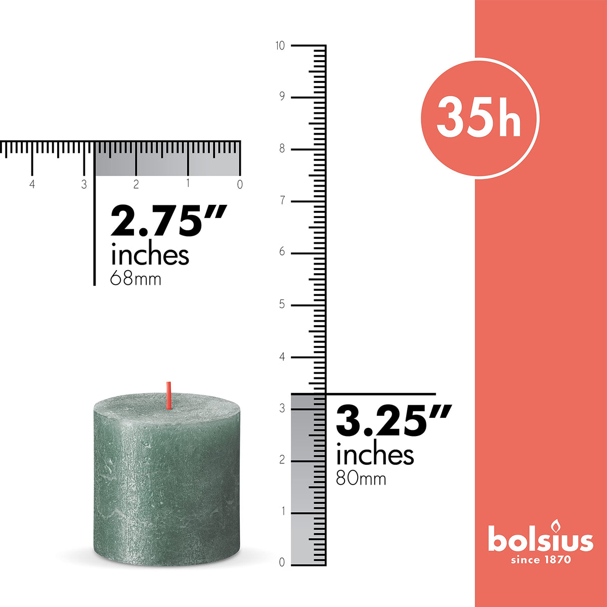 BOLSIUS Oxid Blue Shimmer Metallic Pillar Candles 4 Pack - 2.75 X 3.25 Inches - Premium European Quality - Includes Natural Plant-Based Wax - Unscented Dripless Smokeless 35 Hour Wedding Candles
