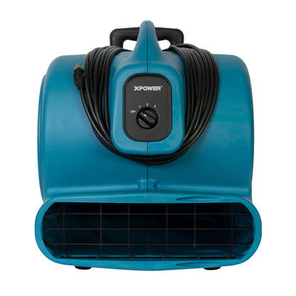XPOWER X-830H Pro 1 HP 3600 CFM Centrifugal Air Mover, Carpet Dryer, Floor Fan, Blower, Telescopic Handle and Wheels, for Water Damage Restoration, Janitorial, Plumbing, Home Use