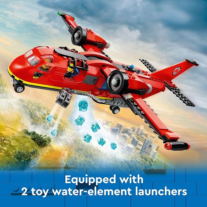 LEGO City Fire Rescue Plane Toy - Building Toy for Boys &amp Girls Ages 6+ - Gift for Easter Baskets - Pretend Playset for Kids - W/Working Drop Doors - 60413