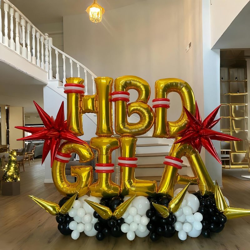 Giant C Alphabet Name Balloon, Gold Self Inflating Custom Letter Balloons Birthday Decor, 40 Inch Helium Mylar Foil Word Balloons Letters for Girls Men Anniversary Party Graduation Decoration Supplies