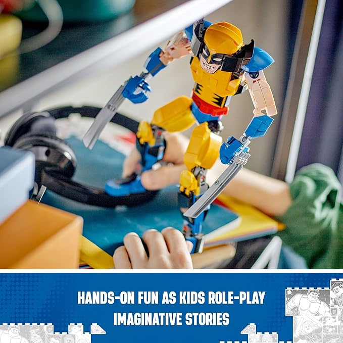 LEGO Marvel Wolverine Construction Figure 76257 Buildable Marvel Action Figure Fully Jointed Marvel Collectible with 6 Claw Elements for Play and Display X-Men Super Hero Gift for Kids Ages 8-12