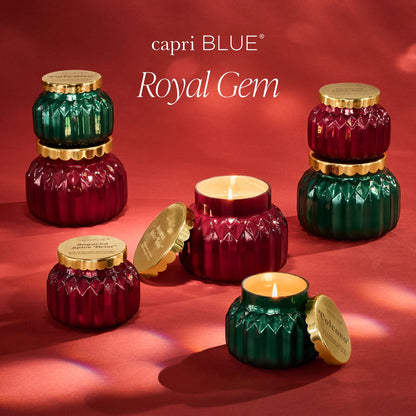 Capri Blue Royal Gem Holiday Candles - Jar Candles - Soy Wax Blend with Glass Candle Holder - Scented Candles for Home - Notes of Tropical Fruits & Sugared Citrus (Volcano, 8 oz)