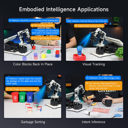 Yahboom Jetson Nano 4GB Robotic Arm 3D Recognition Depth Camera AI Visual Recognition ROS Robot with 10.1-inch Display Supports Large AI Model