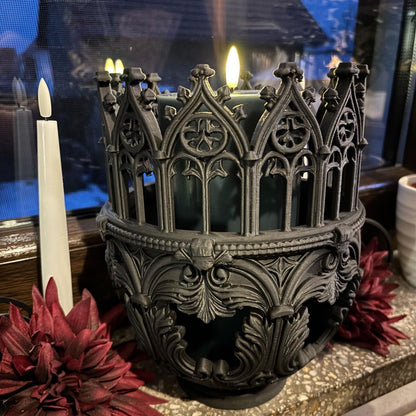 Candle Holders for Pillar Candles - Cathedral Design Centerpiece - Candlestick Holder | for Home Dinner Room Fireplace Mantel Farmhouse Wedding