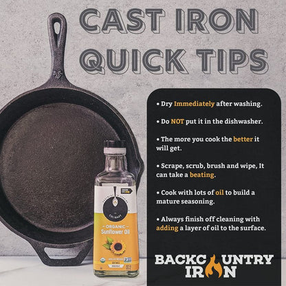 Backcountry Iron 20 x 9 inch Large Reversible Seasoned Cast Iron Grill / Griddle