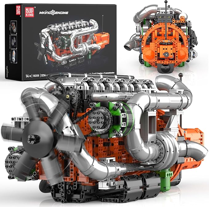Mould King 10200 Truck Engine Model Kit That Runs 3236 PCS STEM Toy Gift for Adults 14+ Teens Engineering Toys for Display Collection