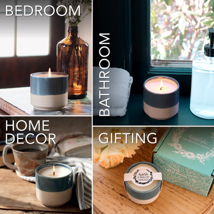 Hyggelight - The Growing Candle, Rosemary & Sage Scent, 8.5oz Ceramic Pot, Single Wick Aromatherapy Candles, 100% Soy for Women and Men, Willow