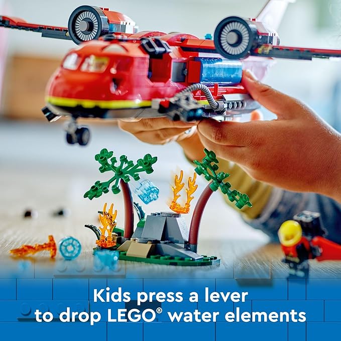 LEGO City Fire Rescue Plane Toy - Building Toy for Boys &amp Girls Ages 6+ - Gift for Easter Baskets - Pretend Playset for Kids - W/Working Drop Doors - 60413