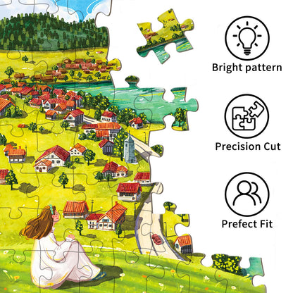 TangMosaic Puzzles for Adults 1000 Pieces, Jigsaw Puzzle for Adults, Fun Challenging Puzzle, Mountain Top Calm Puzzles Game, Interlock Perfectly No Dust, Gifts for Easter Mother’s Day