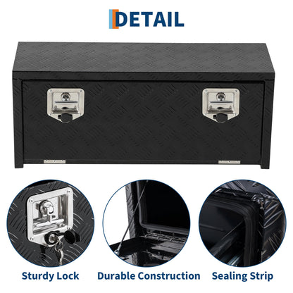 GarveeTech 30 Inch Underbody Truck Tool Box Aluminum for Pickup RV Toolbox Truck Bed Toolboxes Heavy Duty Waterproof Trailer Tool Box with Lock (Black, 36 x 18 x 18)