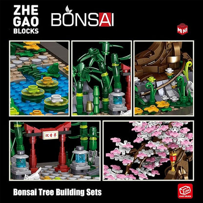 Bonsai Tree Building SetsJapanese Style Cherry Blossom Tree Mini Building Blocks(1101PCS) Including Garden PlantsAnimalPondMeaningful Gift for 6 7 8 9 10+ Kids and Adults…