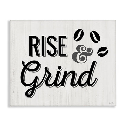 Stupell Industries Rise & Grind Coffee Beans Canvas Wall Art Design by Natalie Carpentieri, 48 x 36