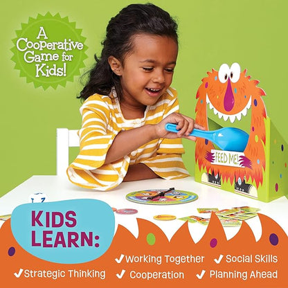 Peaceable Kingdom Feed the Woozle Cooperative Game for 2 to 5 Kids Ages 3+ - Learn Social Skills While Completing Physical Challenges