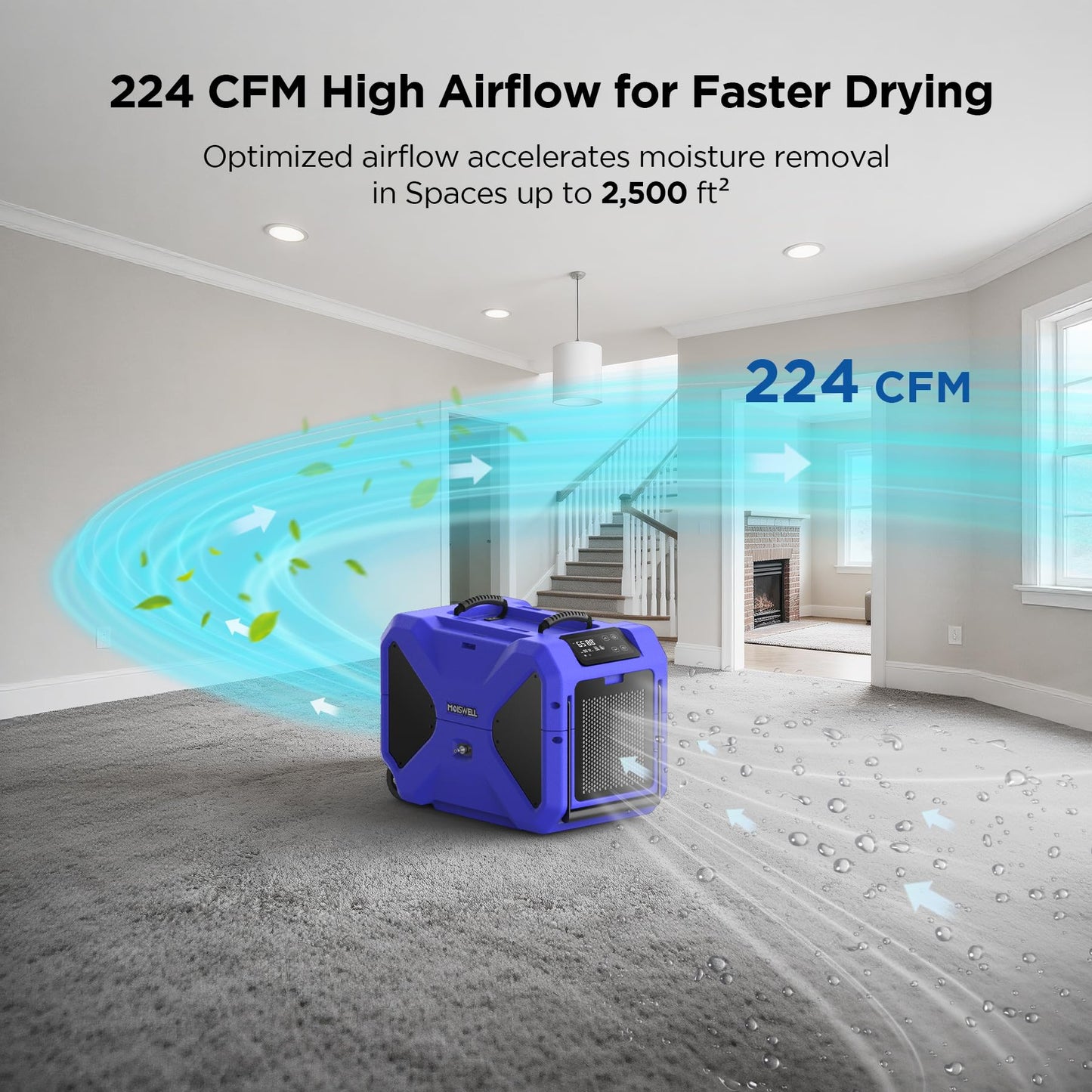 190 Pints LGR Commercial Dehumidifier with Pump, Stackable Industrial Dehumidifiers for Water Damage Restoration Auto Defrost Heavy Duty Rotomolded Dehumidifier Portable for Crawl Space Basement