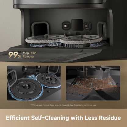 DREAME D30 Ultra Robot Vacuum and Mop, 25,000Pa Powerful Suction, All-in-One Base Station with 100 Days Auto-Empty, MopExtend Tech for Edge Cleaning, Smart Obstacle Avoidance, Black