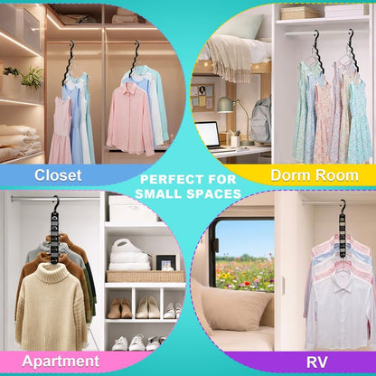 Closet Organizers and Storage,Upgraded Organization and Storage Clothes Hanger,12 Pack College Dorm Room Essentials,Sturdy Closet Organizer Home Essentials Space Saving Hangers for Thick Clothe