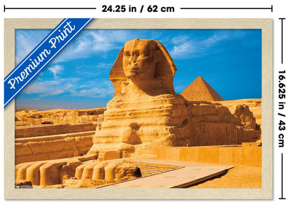 The Great Sphinx Of Giza Wall Poster, 22.4L" x 14.7W", Blonde Framed Version