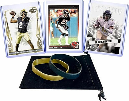 Shedeur Sanders Deion Sanders Travis Hunter Football Trading Card (3) Assorted Football Cards Gift Pack - Colorado Buffaloes