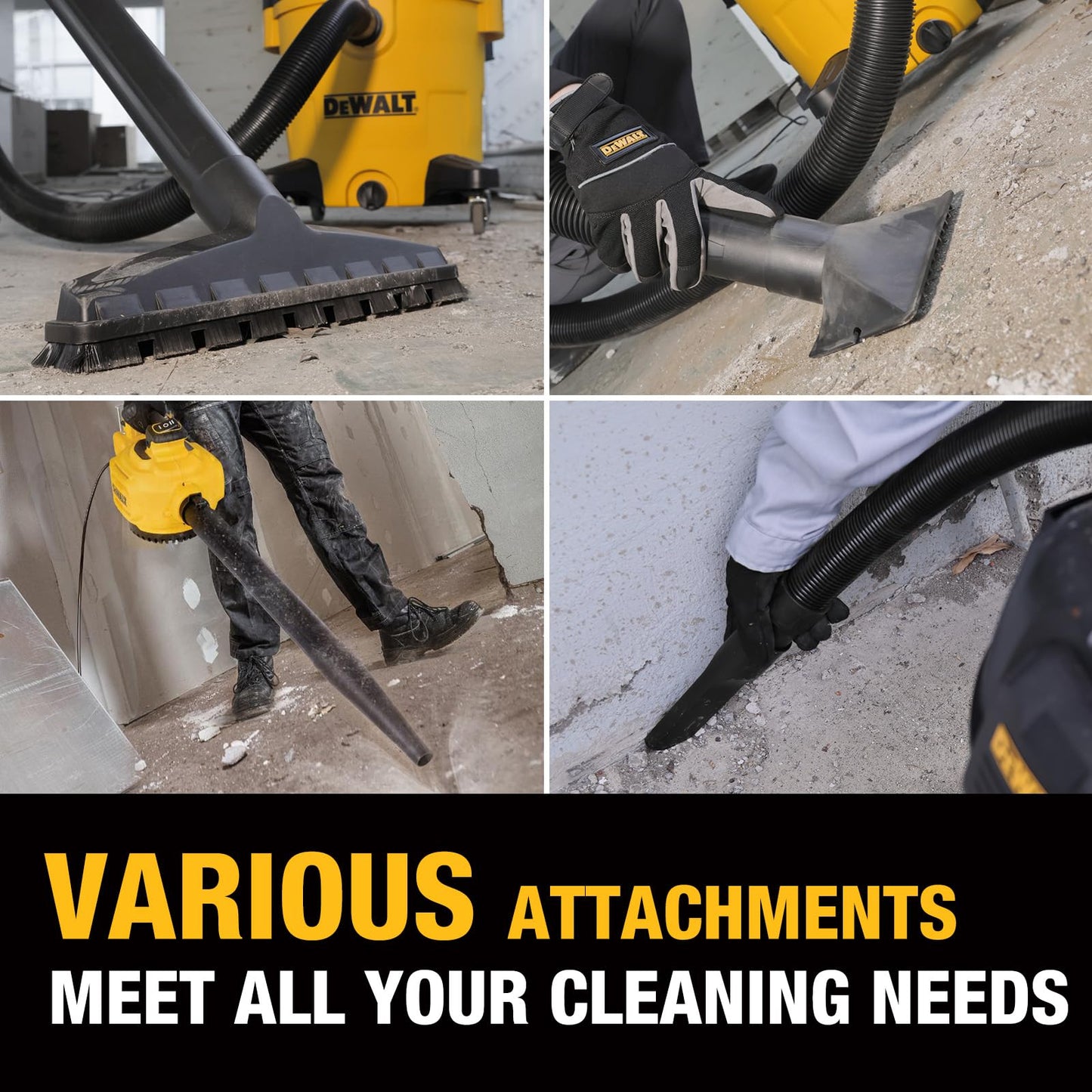 DEWALT Shop Vacuum Wet and Dry Vac with Detachable Leaf Blower, 3 in 1 Heavy Duty Wet Dry Vacuum Cleaner 12 Gal for Home, Garage, Car, Workshop, Jobsite, Lawn Care, Yard, Patio, 5.5 Peak HP, DXV212P