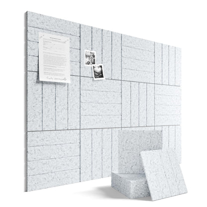 Fluxynara Large Felt Bulletin Board 48" x 36" Cork Board Alternative-12 Pack with 70 Safe Removable Adhesive Tabs, Cork Boards for Walls Cork Board for Home Office Classroom Pin Board-Light Gray