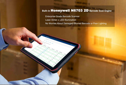 8-inch Rugged Tablet Scanner, Android 13 Enterprise Tablet with Integrated Honeywell N6703 1D & 2D Bar Code Scanner Engine, WiFi & 4G LTE, for Warehouse Inventory Tracking