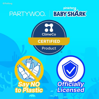 PartyWoo Baby Shark Blue Happy Birthday Banner Letter Balloons 16 Inch Blue Mylar Foil Letter Balloons for Boys and Girls Baby Shark Under the Sea Ocean Theme Kids Birthday Party Decorations