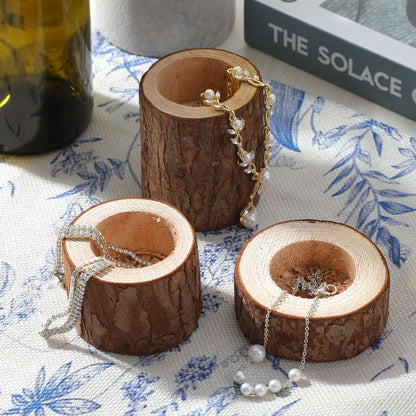 18 Pcs Wooden Tea Light Candle Holders, 3 Sizes, Rustic Tealight Candle Holders for Rustic Centerpieces for Dining Table Wedding Party