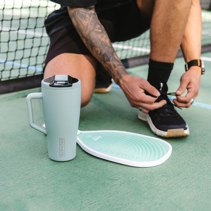 BrüMate Era Flip 40oz Tumbler with 100% Leakproof Covered Straw Lid | Hygienic Covered Straw | Insulated Stainless Steel Water Bottle with Handle | Cup Holder Friendly | BPA-Free (Dune)
