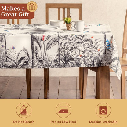 Maison d' Hermine Table Cloth Rectangle Table 100% Cotton 60 x 108 Inches Fall Tablecloth Reusable Everyday Use for Thanksgiving Christmas Decorations Dining Farmhouse Party (Amazonia)