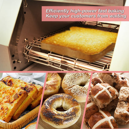 NJTFHU Commercial Toaster Conveyor 150slices/Hour,Stainless Steel Conveyor Toaster for Bun Bagel Bread Heavy Duty with 7 Speed Control/3 Toaster Mode Speed Control/3 Toaster Mode