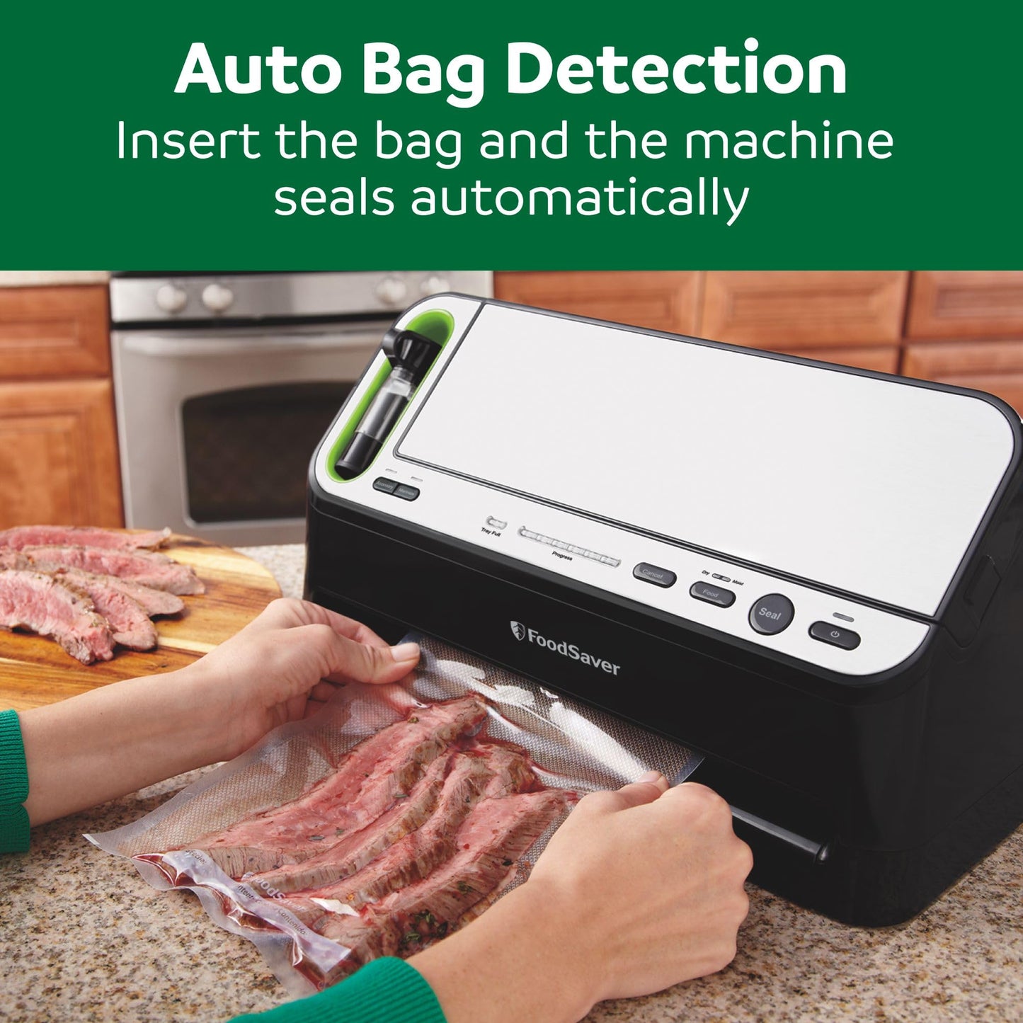 FoodSaver V4400 2-in-1 Vacuum Sealer Machine with Automatic Vacuum Sealer Bag Detection and Starter Kit