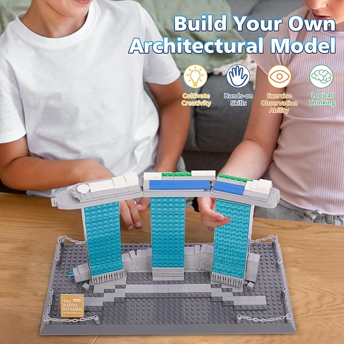 Oichy Building Blocks Set Marina Bay Sands Architecture Model Kits Collection Toy Building Sets for Adults and Kids(881 PCS)