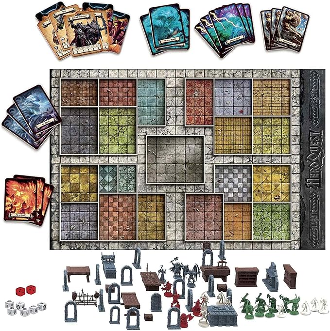 Hasbro Gaming Avalon Hill HeroQuest Game System Tabletop Board GameImmersive Fantasy Dungeon Crawler Adventure Game for Ages 14 and Up2-5 Players