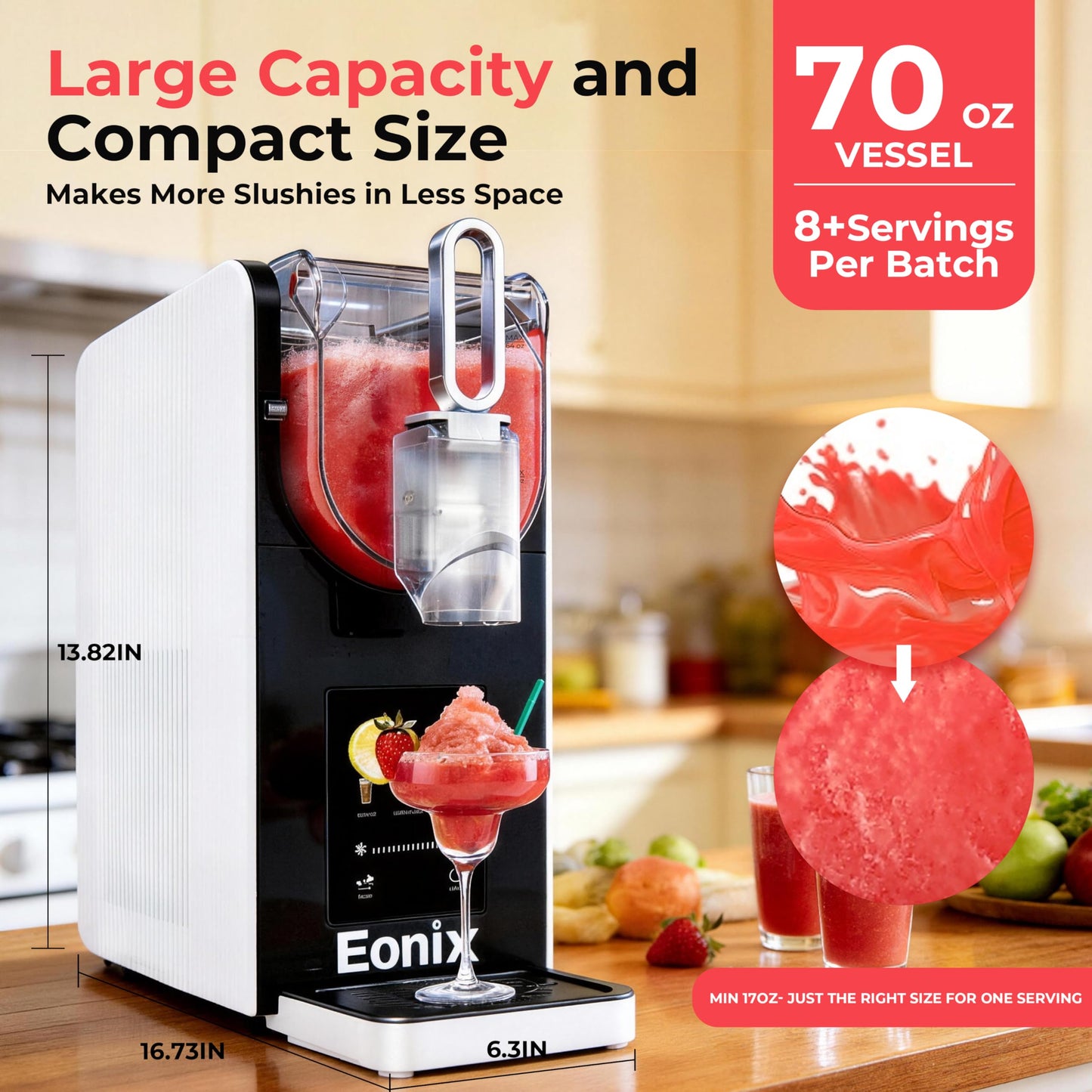 Slushie Machine No Ice Needed,64OZ Slushy Machine for Home with Auto-Clean Function,Commercial Frozen Drink Maker,6 Pre-Set Programs,LED Display,Frozen Margaritas,Frappés,Milkshake ﻿
