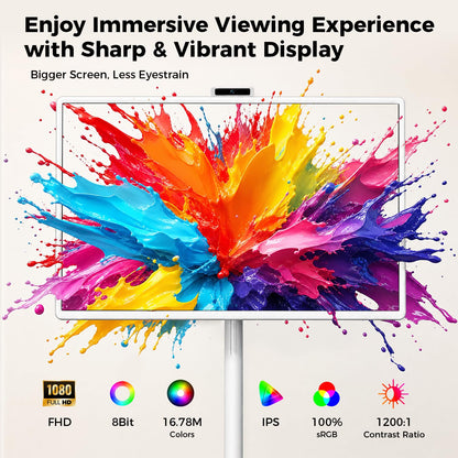 32" Portable Smart Touchscreen Tablet TV on Wheels, Android 15 OS Mobile Smart Display with Google EDLA Certification, 8GB+128GB, Built-in Battery, 2K Camera, Wireless Casting, Rotating Rolling Stand