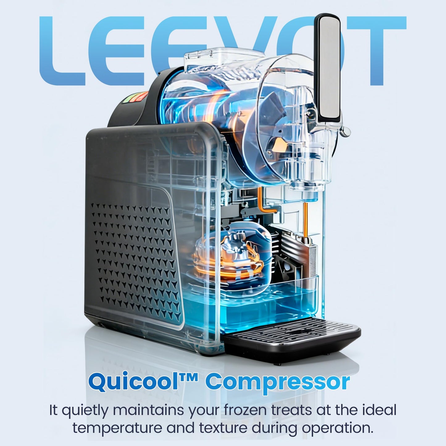 LEEVOT Slushie Machine & Soft Serve Ice Cream Maker 2 in 1, Frozen Drink Machine with Quicool Technology, 6 Presets, Child Lock, Self-Cleaning, Margarita Slush Daiquiri Machine for Home, 120V 60HZ