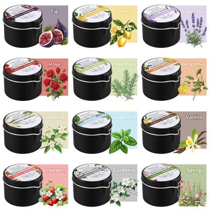 12pcs Massage Oil Candle,Moisturising Natural Soybeans Gift Sets,1oz Low Temperature Body Oil Scented Candles for Home Spa & Relaxation