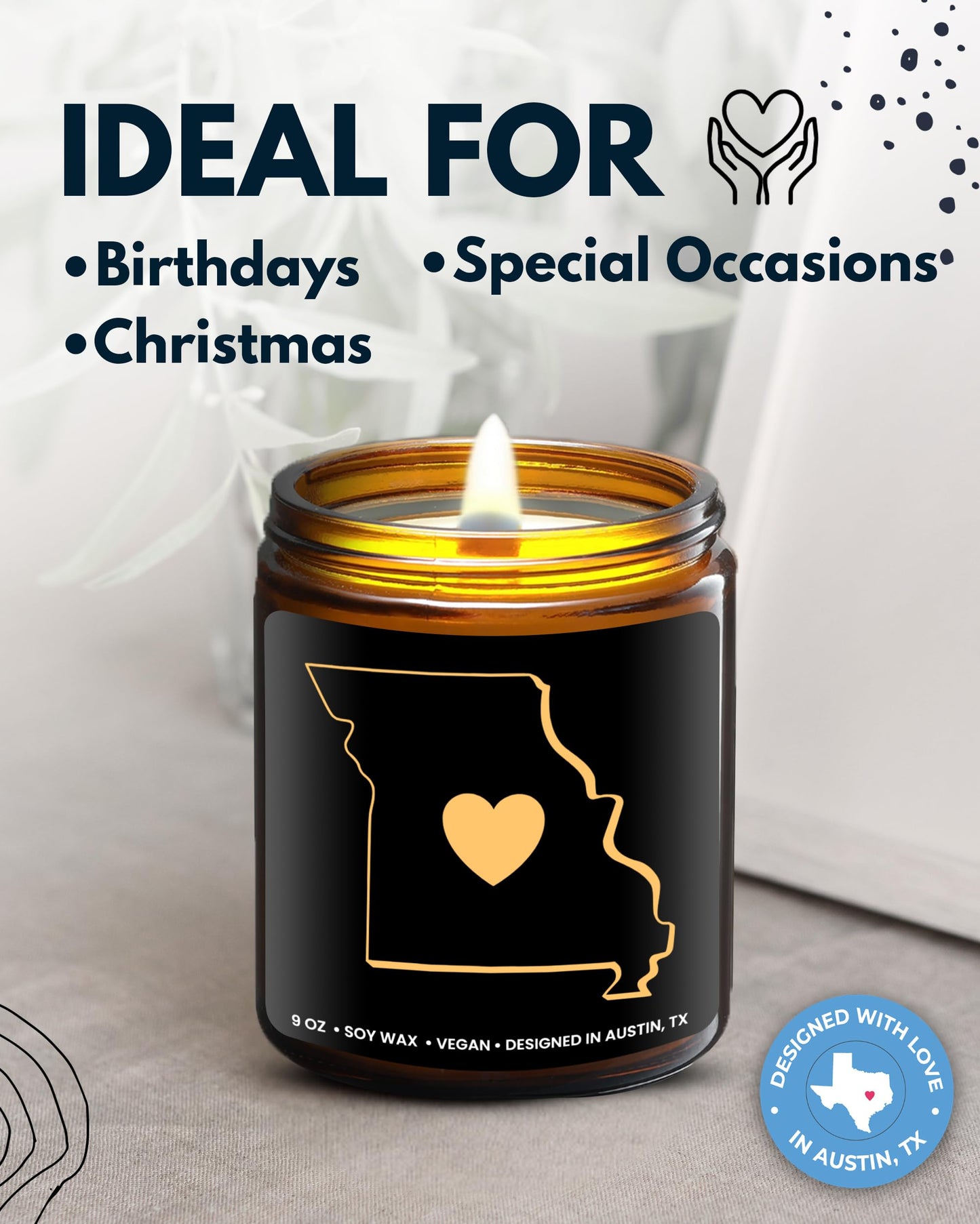 Missouri Candle, Thoughtful Missouri Themed Souvenirs & Gifts for Men and Women, Unique State Gifts, Best Sentimental Gift for Moving Away, Ideal for Birthday, Christmas, Graduation, Gift Ready