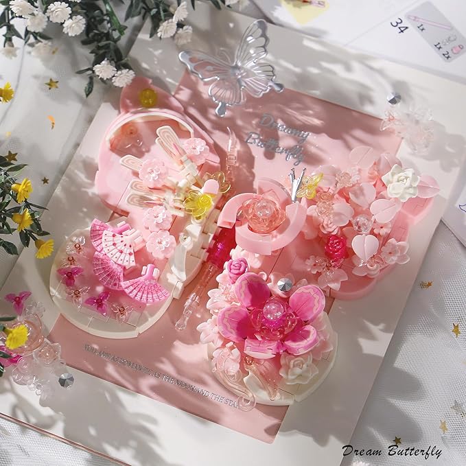 Ideas Flowers Butterfly Collection Mini Building Blocks(Not Compatible with Lego Flowers Butterfly Insects Size0.142in)Creative Insect Specimen Building Set with Exquisite Frame for Nature Lovers