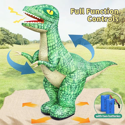 2.4GHZ Remote Control Inflatable Dinosaur Toy for KidsElectric Toy Dinosaur with 360°RotationForward &amp BackwardRechargeable Walking Dinosaur Toy for Boys Kids Age 6-8 8-12 Birthday Gifts