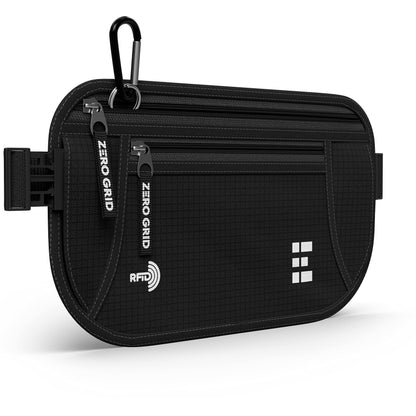 Money Belt for Secure Travel - RFID Blocking Slim Passport Holder - Hidden Waist Pouch for Cash, Credit Cards, Documents - Concealable Under Clothes, Water-Resistant Travel Belt for Men and Women