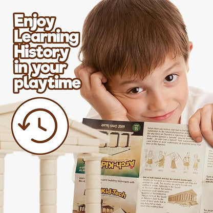 Taksa Toys Ancient Greek Facade Stem Toys Unique Educational Stackable Building Blocks for Kids Ages 7 8 9 10+ Years Old Indoor Architectural Kit Learning Games Montessori Toys for Children 55 Pcs