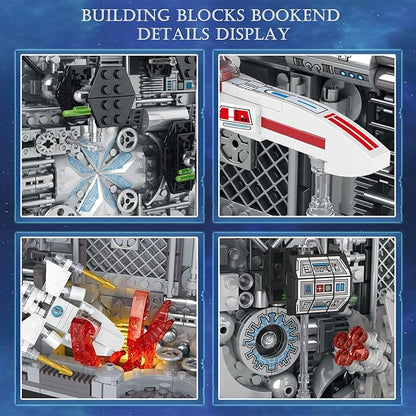 Reobrix Bookend Building Set with Light Star Planet Book Nook Building Kit 66030 Bookshelf Home Decor 2879 PCS Booknook Model Toy Kit Gift for Adults