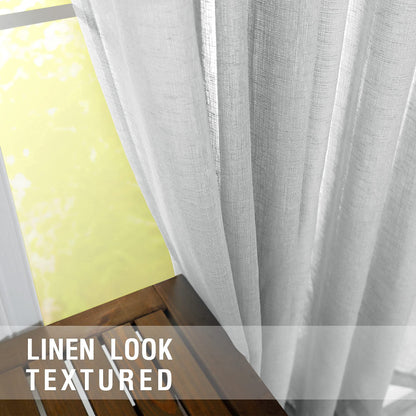 Light Gray Sheer Curtains Linen Textured Weave for Master Guest Bedroom 2 Panels Rod Pocket Modern Stylish Semi Sheer Drape Summer Curtain for Small Window Home Fashion 52 x 63 Inch Length Silver Grey